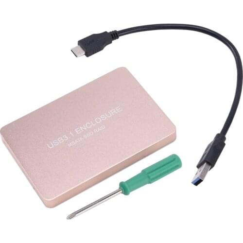 SQDK-C3 Hard Disk Box, Usb3.1 Type-C to Msata Adapter Card Msata to Usb3.1 Raid Mobile Hard Disk Adapter Box