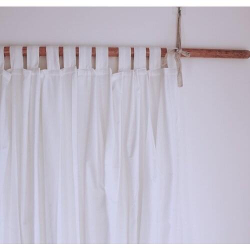 Natural Linen Curtains Solid Color White Curtains Semi-blackout Window Treatment Cortinas for Living Room Bedroom