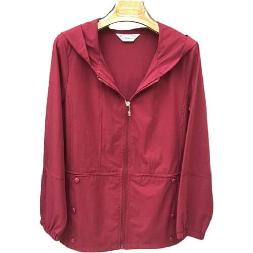 Middle-aged and elderly Womens Trench Coat Fashion Spring Autumn zipper Casual Coat Windbreaker Outerwear Female Tops 4XL