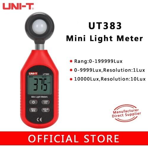 UNI-T UT383 Mini Digital Illuminance Meter 200,000 LUX Illuminance Meter With LCD Display, Professional Digital Photometer