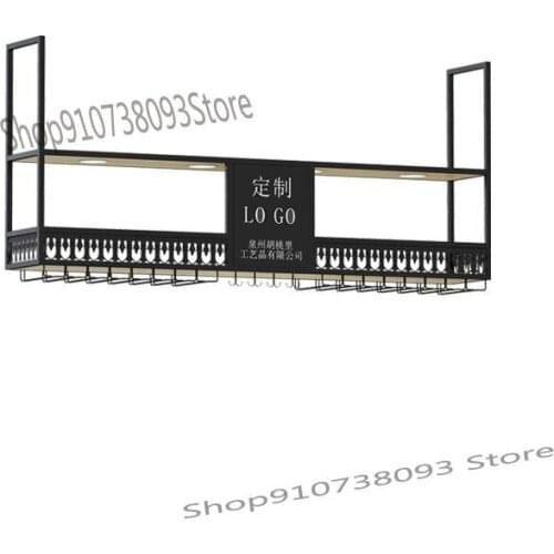 Bar hanger Goblet upside down rack Wine glass holder Iron hanging wine rack Restaurant hanging locker Bar wall cabinet