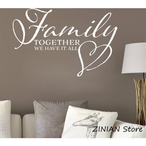 Family Room Decor Sign Picture Wall Decal Living Room Bedroom Hallway Decorate Family Wall Saying Wall Sticker Vinyl Decals Z074