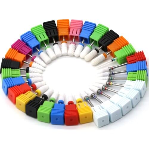 10PCS/Bag Nail Drill Bit Ceramic Drill Bits Manicure Drill For Machine Milling Cutter Nail Files Buffer Nail Accessory