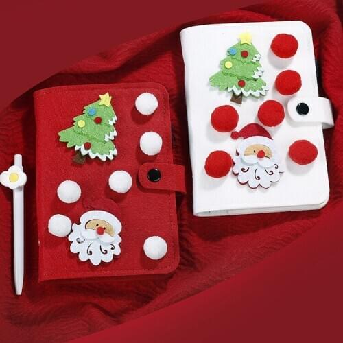 2020 School Stationery Cute Handbook Felt Book Checkered Loose-leaf Notebook