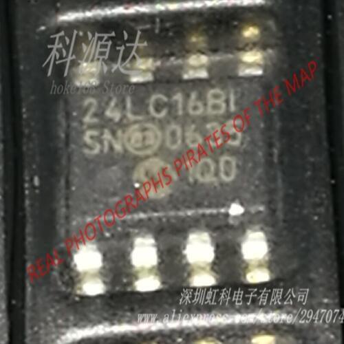 24LC16BT-I/SN 10pcs/bag EEPROM Serial-I2C 16K-bit 8Block x 256 x 8 3.3V/5V 8-Pin SOIC