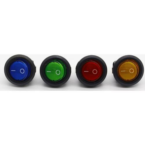 3pcs Round boat switch red and green 3 feet 2 files with light 10A / 125V