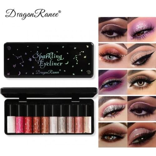 Diamond Liquid Eyeshadow Eyeliner Glittering Shining Fine Pearlescent Eye Shadow Lying Silkworm High Gloss Color-rendering TSLM1