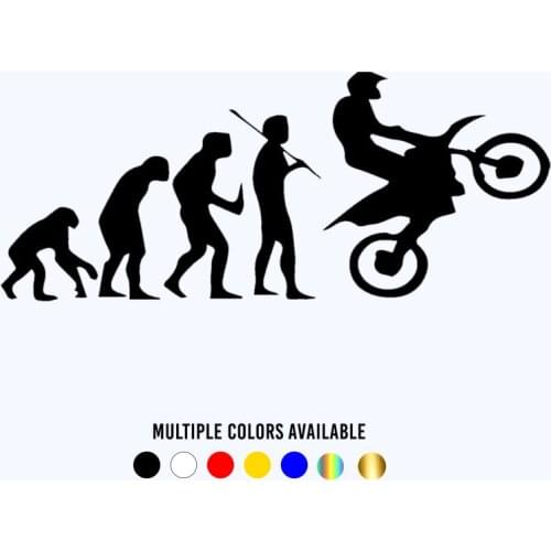 CK20329# Die-Cut Vinyl Decal Motocross Race Evolution Car Sticker Waterproof Auto Decors on Car Body Bumper Rear Window