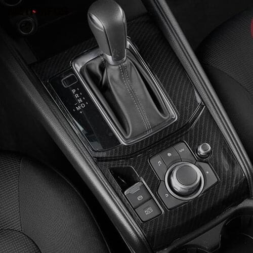 For Mazda CX-5 CX5 KF 2017-2020 2021 Carbon Fiber Gear Shift Box Cover Moulding Trim Decoration Frame Interior Car Accessories