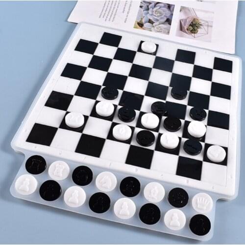 Crystal Epoxy Resin Mold Board Game International Chess Casting Silicone Mould