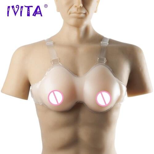 IVITA Artificial Silicone Breast Forms Fake Boobs Waterdrop Shape Breasts Chest Enhancer for Crossdresser Drag Queen Mastectomy