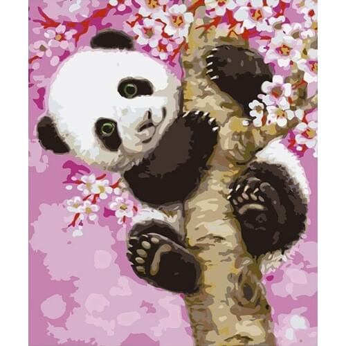 Pictures By Numbers Panda Animals Painting Drawing Canvas Oil Painting Numbers For Adults Home Decoration Gift 2