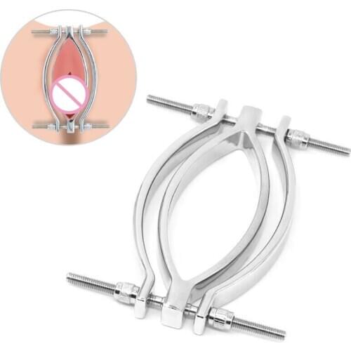 Metal Labia Clip Clitoris Stimulator Sex Clamp Bondage Vagina Speculum Adult Erotic Games Pussy Massager Sex Toys for Women