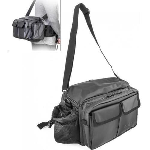 Multifunctional IPX4 Waterproof Fabric Fishing Bag 11L Large Capacity Waist Shoulder Messenger Fishing Tackle Reel Lure Bag