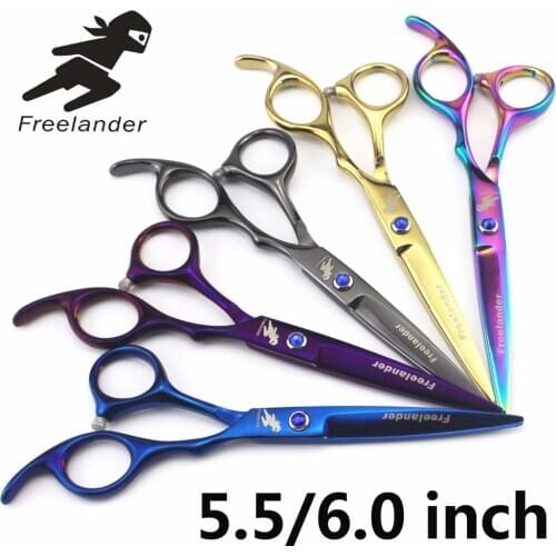 New Profissional Hairdressing Scissors Hair Cutting Scissors Set Barber Shears High Quality Salon 5.5/6.0inch color BLACK