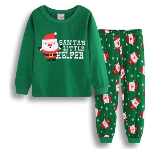 Baby Santa Pajama Pyjamas Kids Nightwear Children Red Full Sleeve Striped pants Christmas Pajamas Kids Xmas Clothing Housewear