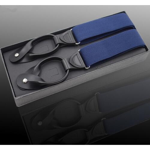 Buttons Suspenders Mans Braces Unisex PU Leather Suspenders New Y-Back Ligas Tirantes 3.5*120cm 7 Colors
