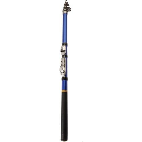 Portable Carp Fishing Rod Pole Carbon Fiber 2.1/2.4/2.7m Telescopic Travel Rods Pole Spinning Reel Fish Tackle Metal Wheel Seat