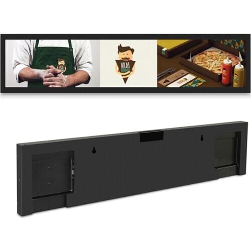 35.3 inch stretch bar LCD display high brightness 700 nits readable under sunlight outdoor bar display Size 885x145mm