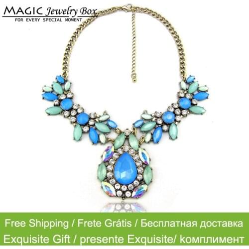 Original New Crystal Flower Statement Necklace Women Fashion Luxury Rhinstone Choker Necklace Female Bijoux Jewelry Party Gift