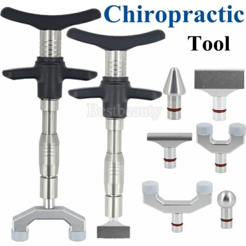 Manual Chiropractic Adjusting Tools Chiropractic Gun Correct The Spine 6 Massage Stainless Steel Head Massager New Instrument