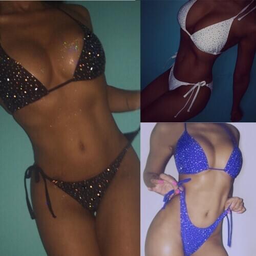 Sexy Bikini Set Women Swimwear Pure Color Push Up Padded Bra Thong Swimsuit Biquini Women Bathing Suit Summer Beachwear