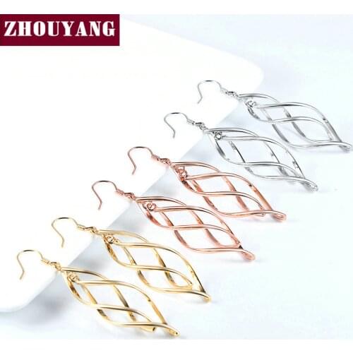 Earrings For Women Girls Simple Stytal Spiral 3 color choices Fashion Jewelry Party Birthday Gift E313 E314 E315 ZHOUYANG