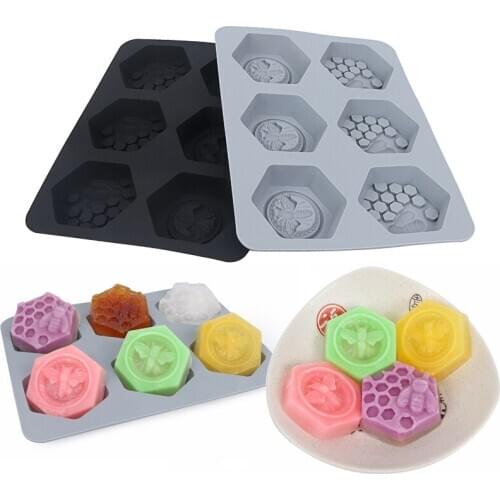 Honeycomb Silicone Soap Molds,Bee Cake Molds, Dessert Pan Candy Baking Handmade Chocolate Molds Ice Cube Tray