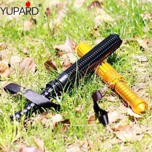 YUPARD Tactical Baseball Bat Zoom LED XML T6 L2 Flashlight Self defense Torch 5 Mode 18650 Rechargeable Battery or AAA battery