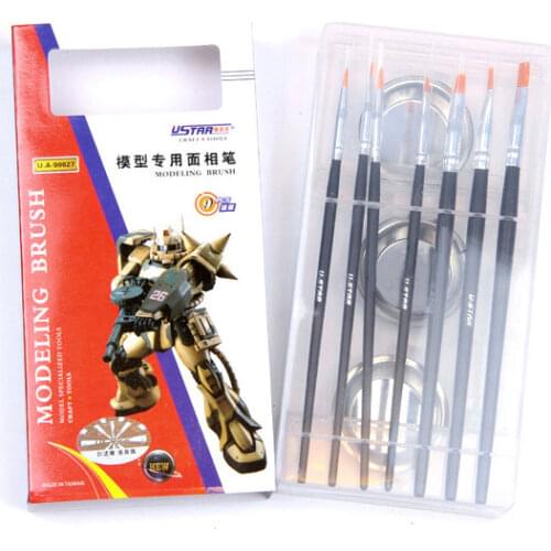 U-STAR UA-90027 Paint Brush Kit,10 in 1 Modeling Brush (7pcs Brushes & 3pcs Palettes)
