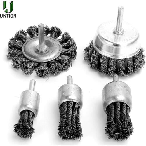 UNTIOR 3PCS Wire Brush Steel Rotary Joint Knot Flat Drill brush Disk Rust Removal Polishing Drill Angle Grinder Accessories
