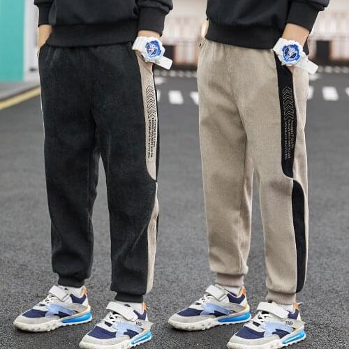 Corduroy Spring Autumn Thin Casual Pants Boys Kids Trousers Children Clothing Teenagers School Cotton Formal Sport High Quality