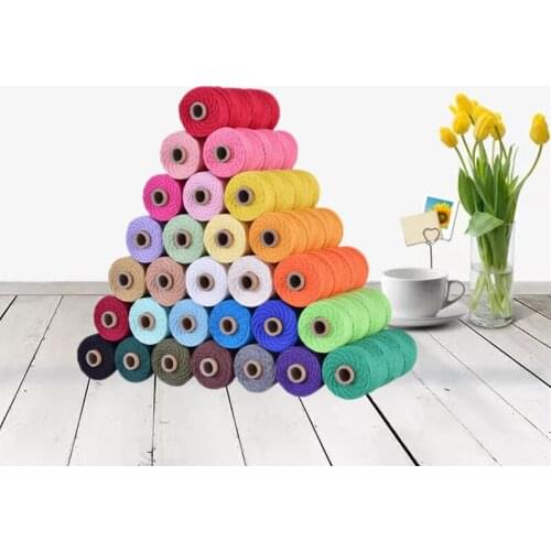 2mm Natural Cotton Color Rope Macrame Rope Party Wedding Gift Packing Rope DIY Florist Craft Decoration 110yards