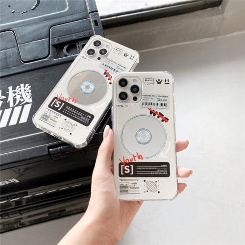 Record CD for Iphone 12Promax Mobile Phone Case IPhone11 Transparent Label Sticker 7 8Plus Shell X Xr Makeup Mirror Se2 Cover