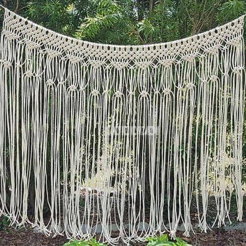 1.5*1.5m Bohemia Hand-woven Style Rope Wall Hanging Macrame Tapestry Handmade Curtain Wedding Home Window Backdrop Wall