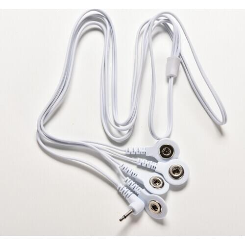 1Pc 2.5mm 4 Buttons Electrode Lead Wires Connecting Cables Digital TENS Therapy Machine Massager Electrode Wire Plug