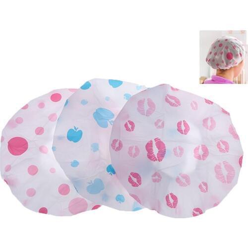 1 Pcs Waterproof Shower Cap Thicken Saunas Bath Hat Kids Hair Bathing Cap For Women Kids Hair Protective Cap Random Color