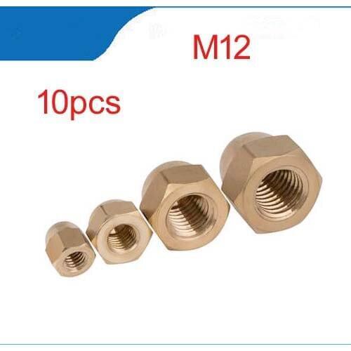 10pcs DIN1587 Acorn Nuts M12 Copper Bronze Brass Cap Nut Acorn Dome Head Hex Nuts M12
