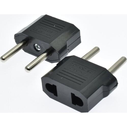 10PCS 2 Round 10A US To EU Plug Converter Travel Electrical Power Adapter Socket