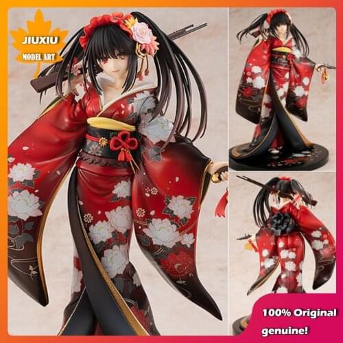 100% Original genuine DATE A LIVE tokisaki kurumi kimono 23cm Action Figure Anime Figure Model Toys Figure Collection Doll Gift