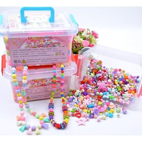 1000Pcs DIY Handmade Beaded Toy with Storage Box Creative Girl Jewelry Bracelet Jewelry Making Toys Educational Children Gift