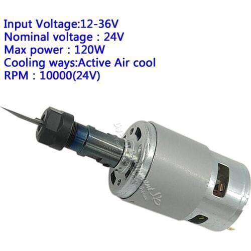 10000 Rpm Desktop Mini CNC Spindle 120W with ER11 Collet Extension Rod for CNC DIY Engraving Machine
