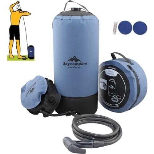 11L PVC Lightweight Outdoor Inflatable Shower Pressure Shower with Foot Pump Multi-tool For Outdoors Beach Camping Bathing