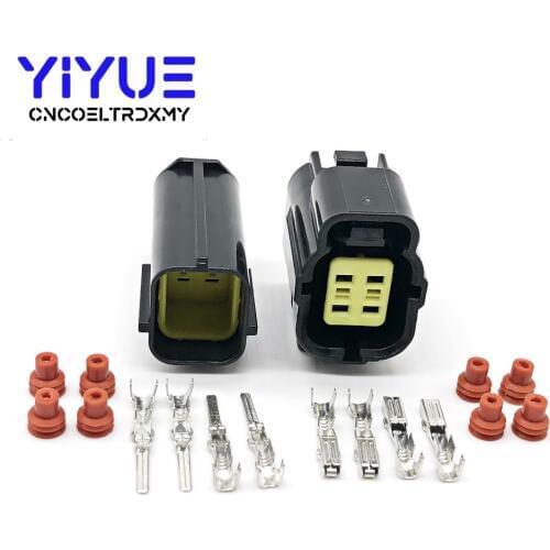 5Set 4 Pin Female Male Automotive Electrical Plug Waterproof Denso Connector 174257-2 174259-2 For MAZDA 626 98-00 Oxygen Sensor