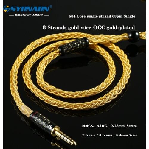 SYRNARN S3 504 Core OCC Balanced Cable 3.5 4.4MM With MMCX/2Pin 0.78/A2DC Connector For SE215 SE425se535 SE846 In-ear Earphone