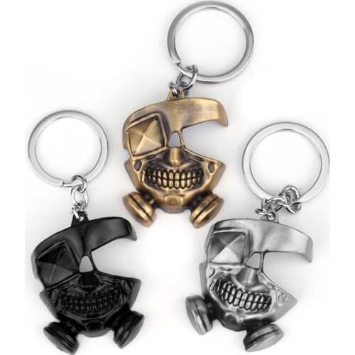 Anime Cartoon Tokyo Ghoul keychain Kaneki Ken Mask Cosplay Pendant KeyRing 2019 Hot Cartoon Movie Keychain Jewelry