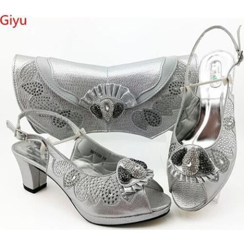 Doershow top sale Shoe and Bag Set in Italy Shoe and Bag Set African Sets Italian Matching Shoes and Bag Set with silver!HBZ1-26
