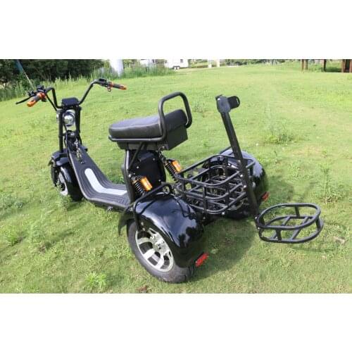 EU Stock 2000W 20Ah/40ah EEC Citycoco Fat Tire Off Road Large Cargo Motorcycle Three Wheel Electric Scooter With Golf&Basket