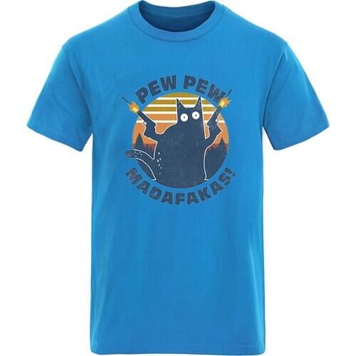 Oversize Cotton Mens T-shirts Pew Madafaka Print Harajuku Summer Brand Clothing Tops Hipster Casual 2020 Black Graphic Camisetas