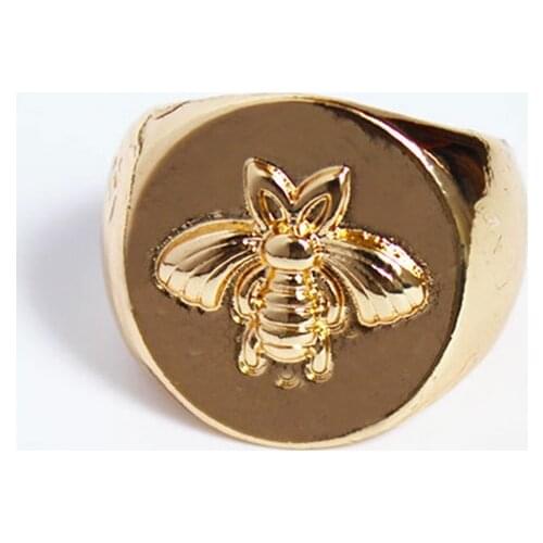 GSOLD Vintage Geometric Metal Three-dimensional Embossed Bee Ring Simple Alloy Creative Insect Ring Men Women Hip Hop Jewelry